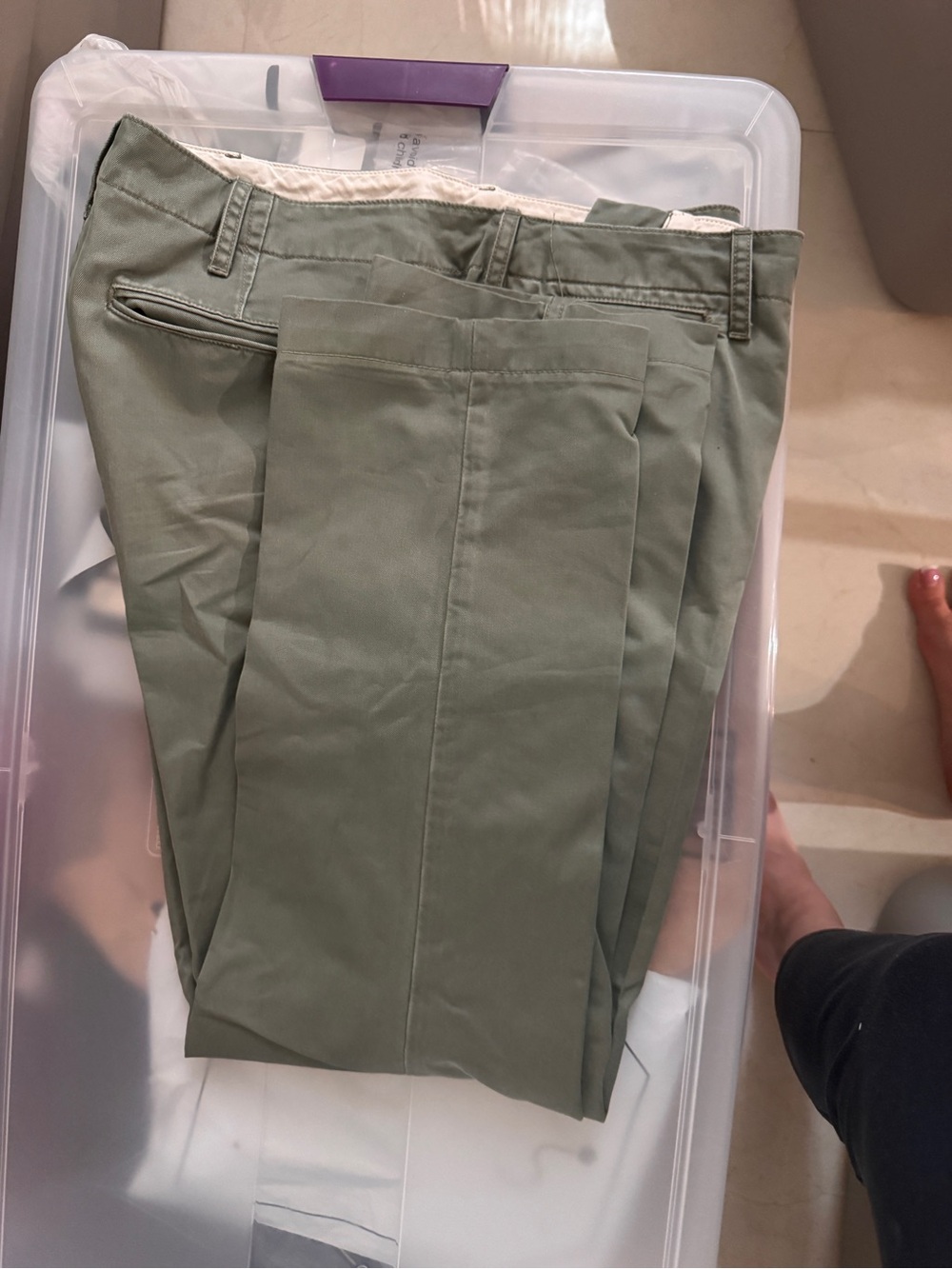 J. Peterman Olive Green Chino Pants